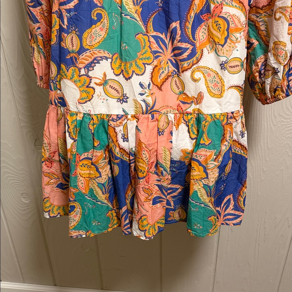 Antonio Melani Brynn Mock Neck Long Sleeve Retro Floral Print Dress SIZE 4 - Picture 12 of 14